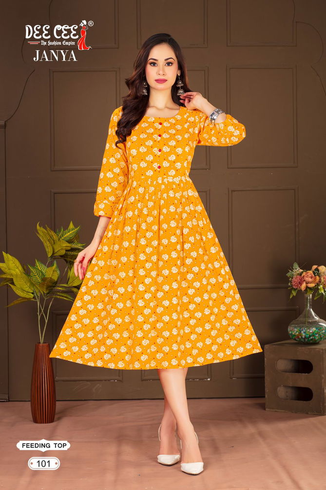 Janya By Deecee Rayon Printed Feeding Kurtis Wholesale Shop In Surat
